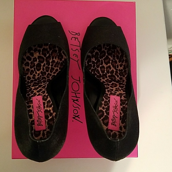 Betsey Johnson Iridescense Black Glitter Heels - Picture 5 of 6